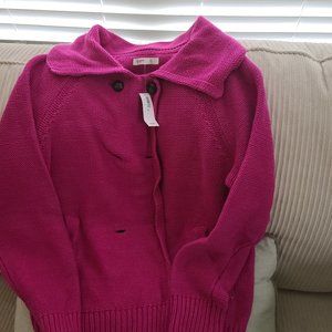Old Navy Double Breasted Magenta Sweater